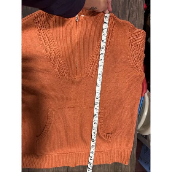 Heartloom Ollie 1/4 Zip Pull Over Sweater Terracota Rust Orange Large Chunky - Picture 9 of 11